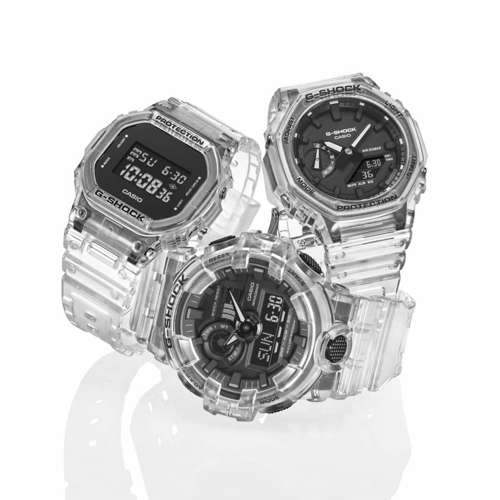 G-SHOCK BLACK & WHITE Skeleton Horloges