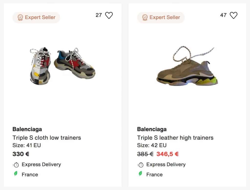 Vestiaire online marktplaats luxe merken luxe sneakers