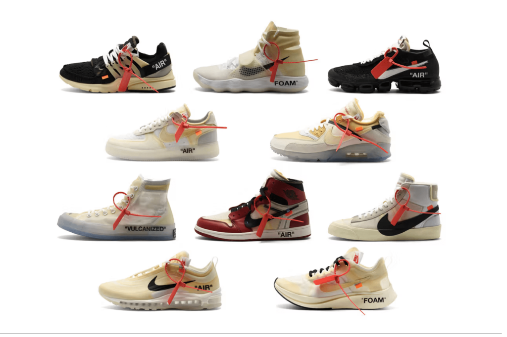 Complete Off-White x Nike The Ten Set sneakers veiling