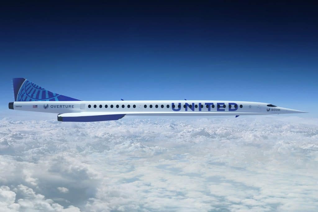 Boom Supersonic jet United Airlines Van Londen naar Newark vliegen in 3,5 uur