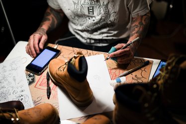 Timberland limited edition 45th Anniversary boot tattoo