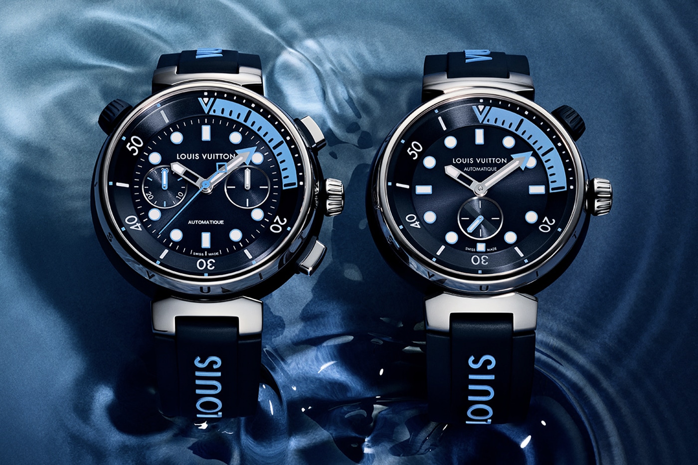 Louis Vuitton Tambour Street Diver Chronograph  Skyline Blue Neon Black