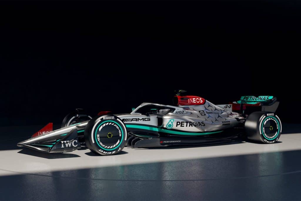 Nieuwe 2022 Mercedes-AMG F1 W13 E Peformance Formule 1-auto lewis hamilton