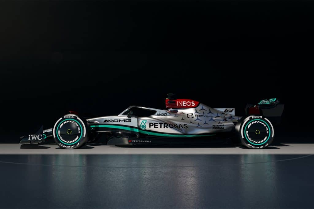 Nieuwe 2022 Mercedes-AMG F1 W13 E Peformance Formule 1-auto lewis hamilton