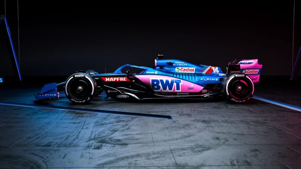 nieuwe BWT Alpine F1 A522 Formule 1-auto 2022
