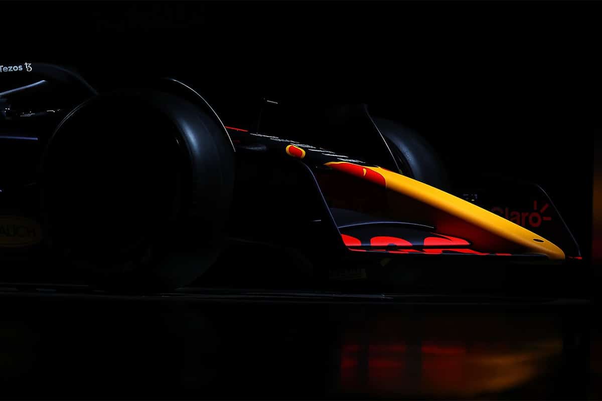 Nieuwe 2022 Red Bull Racing Formule 1 auto van Max Verstappen