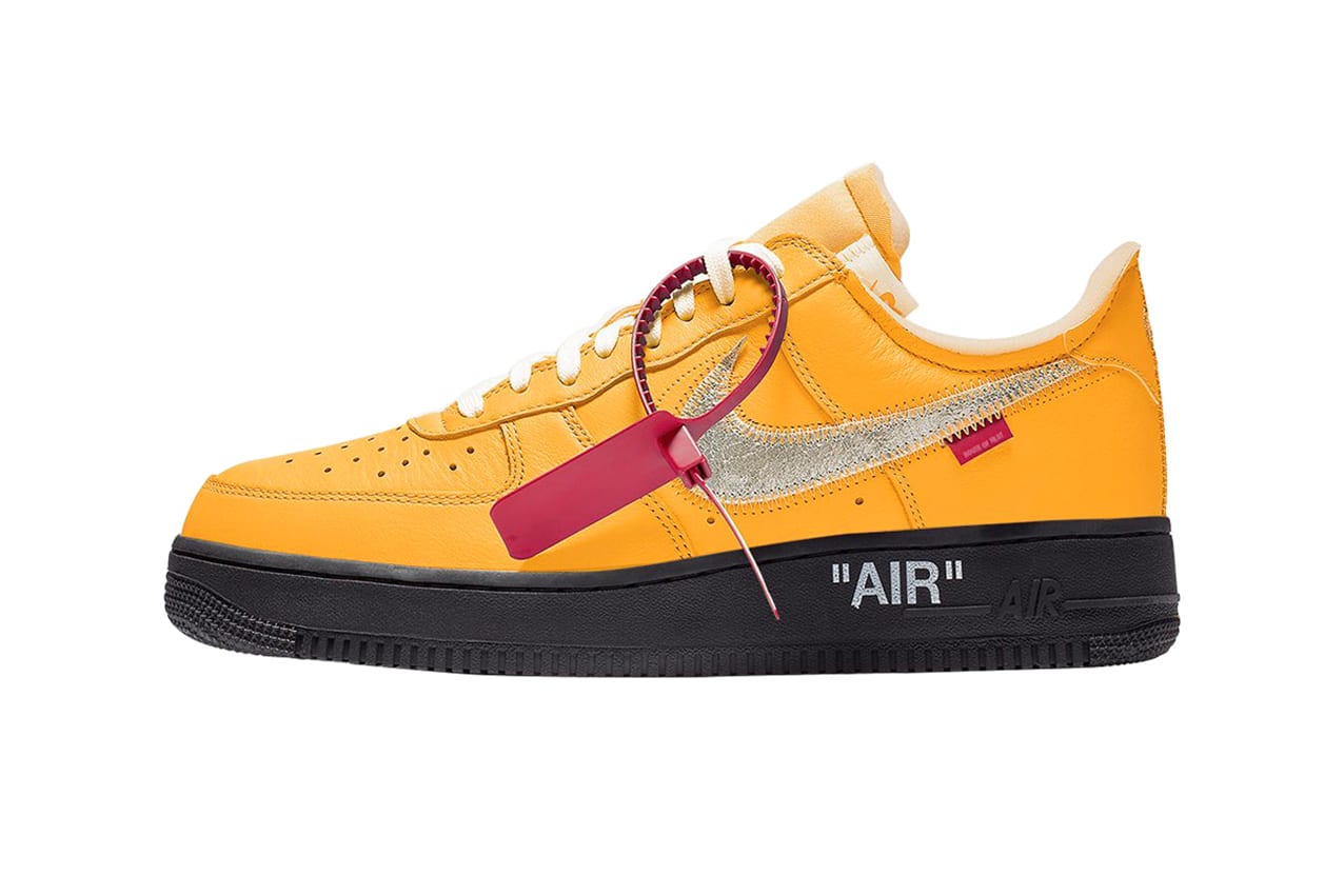 Off-White x Nike Air Force 1 "University Gold" info release