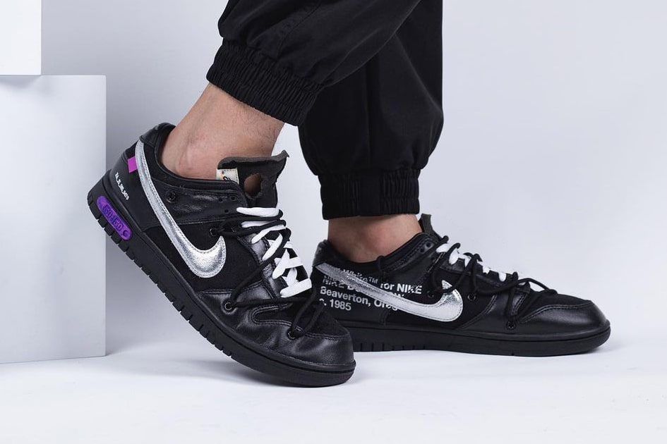 Off-White x Nike Dunk Low "The 50" Black/Silver