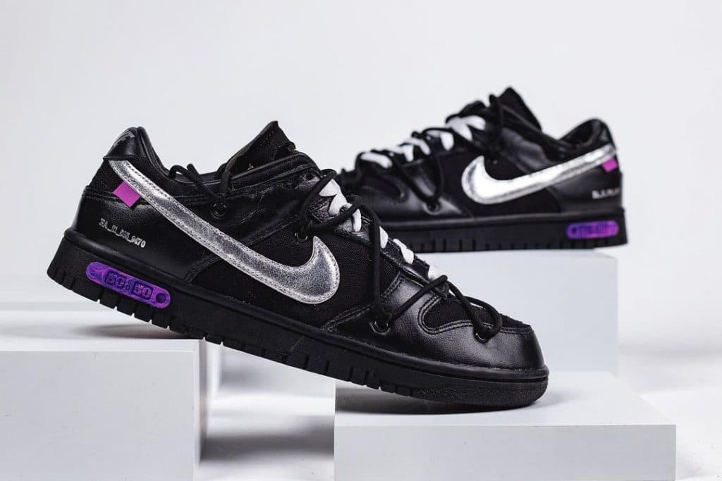 Off-White x Nike Dunk Low "The 50" Black/Silver
