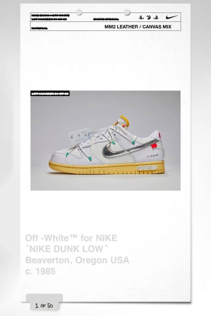 Off-White x Nike Dunk Low "The 50" release datum info