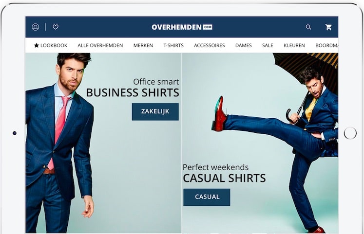 Overhemden.com app online herenshirts bestellen