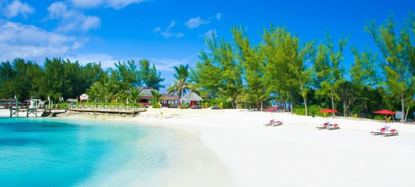 romantische Caribische stranden Sandals Resorts bahamas