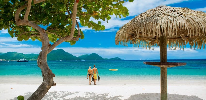 romantische Caribische stranden Sandals Resorts st lucia
