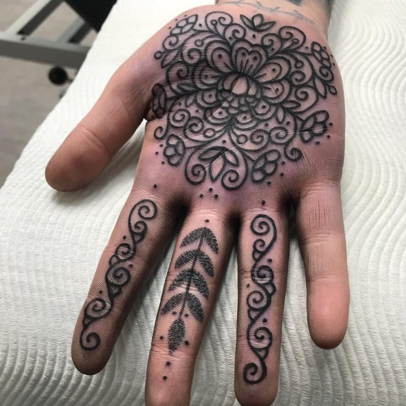 Palmtattoos tattoos binnenkant hand