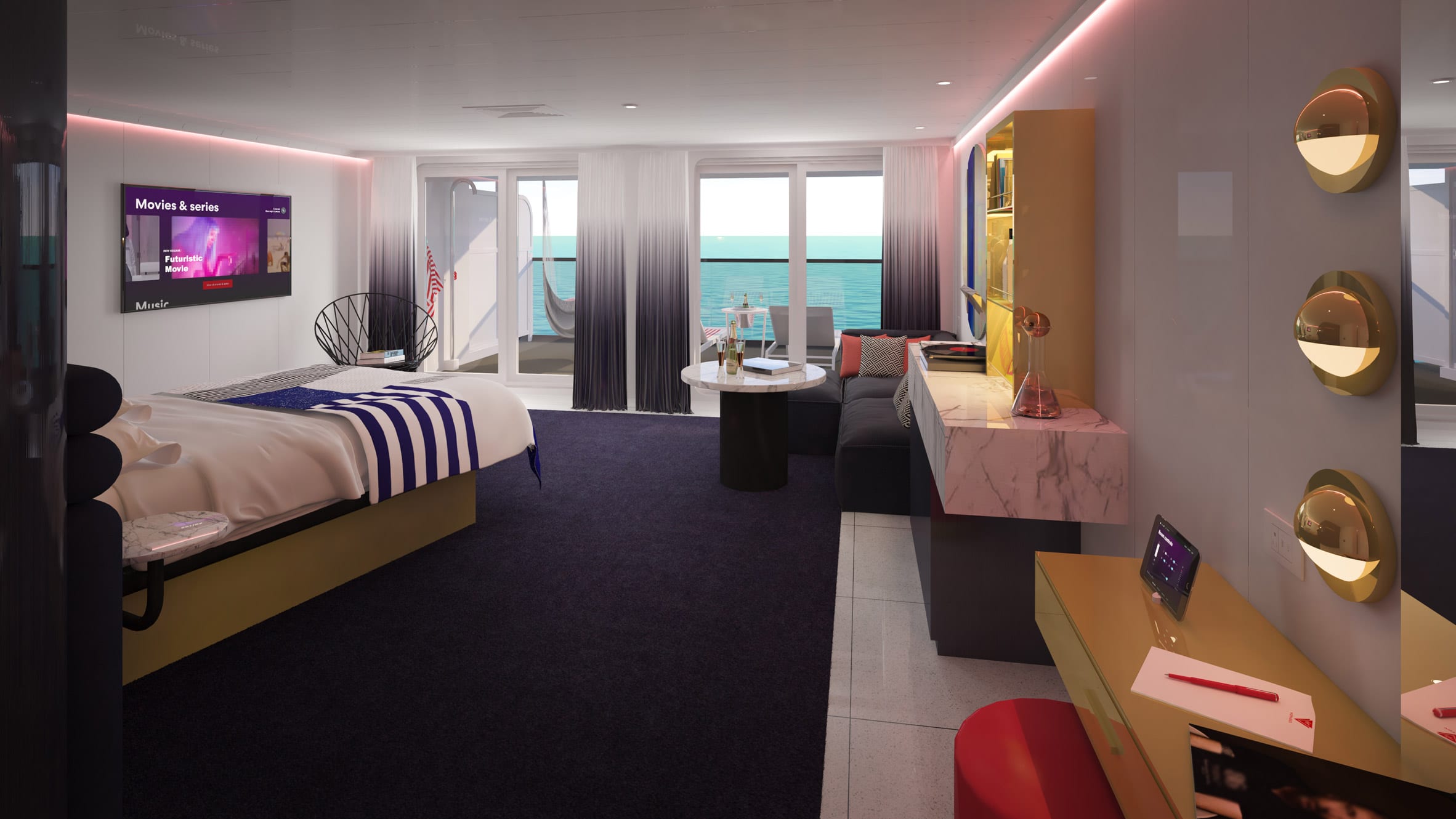 Virgin cruiseschip suites Tom Dixon