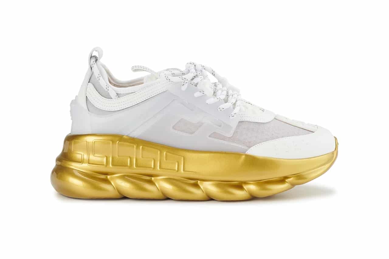 Versace Chain Reaction Sneakers wit goud